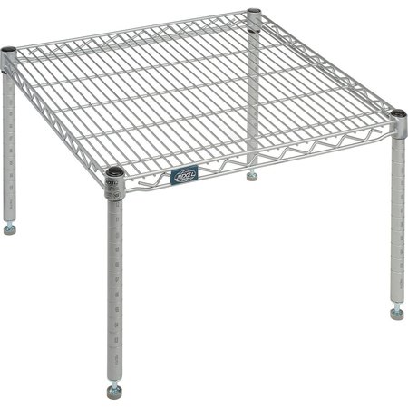 NEXEL Nexelate Silver Epoxy Wire Dunnage Rack, 24W x 24D x 14H P2424EP